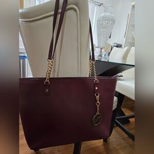 Michael Kors Elegant Merlot East West Jet Set Tote Bag